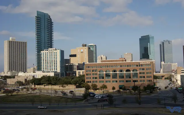 Downtown Fort Worth towers under a clear blue sky